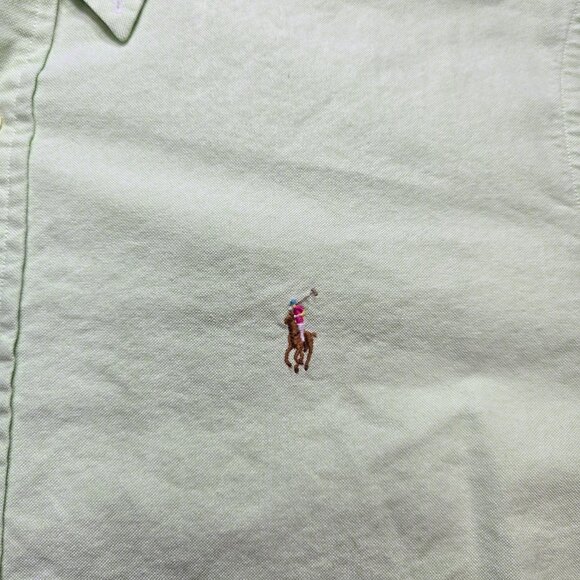 COPY - RALPH LAUREN MENS XXL SOLID GREEN SHORT SLEEVE BUTTON DOWN DRESS SHIRT - Picture 2 of 8